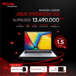 Laptop Asus Vivobook 14X M1403QA-LY022W (Ryzen 5-5600H, RAM 8GB, 512GB SSD, AMD Radeon Graphics, Màn Hình 14inch WUXGA IPS 60Hz, Windows 11, Màu Bạc)