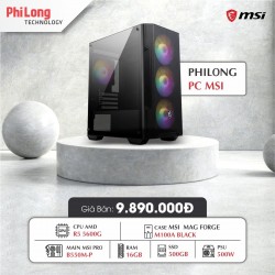 PC MSI R5G (Ryzen 5 5600G, B550M-P, RAM 16GB, SSD 500GB, PSU 500W)