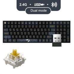 Bàn phím cơ không dây NEWMEN GM1000 Hạc Trắng và Mây G-PRO YELLOW