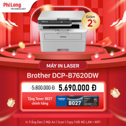 Máy In Laser Trắng Đen Đa Năng Brother DCP-B7620DW (In A4 Hai Mặt Tự Động, Scan, Copy, Kết Nối Qua LAN Hoặc WIFI)