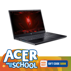Laptop Acer Nitro V ANV15-51-72VS (Intel Core i7-13620H, RAM 16GB, SSD 512GB, RTX 2050 4GB GDDR6, Màn Hình 15.6 inch FHD, Windows 11, Obsidian black)