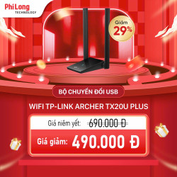 Bộ Chuyển Đổi USB WiFi TP-Link Archer TX20U PLUS (AX1800, USB3.0, 2 Anten, 2 băng tần, WiFi 6)