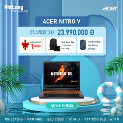 Laptop Gaming Acer Nitro V 16 ProPanel ANV16-41-R6ZY (AMD Ryzen 5 8645HS, Ram 16GB DDR5, SSD 512GB, NVIDIA GeForce RTX 3050, Màn Hình 16inch FullHD, Windows 11)