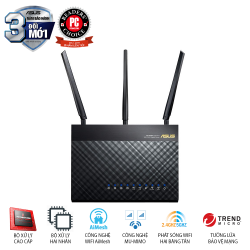 ASUS RT-AC68U (Chuẩn Doanh Nghiệp) Chuẩn AC1900 AiMesh 360 WIFI Mesh, 2 băng tần, chipset Broadcom, AiProtection, USB 3.0