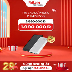 Pin sạc dự phòng Philips DLP7790HB 10.000mAh PD20W/QC3.0 màu đen