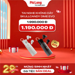 Tai Nghe True Wireless Skullcandy Dime Evo White (Bluetooth 5.3, Pin 8 giờ, IPX4) (SK-S2DTW-S951)