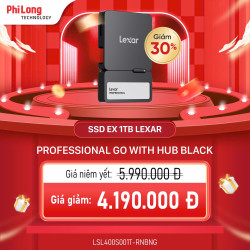 Ổ Cứng Di Động SSD Lexar Professional Go With Hub SL400 1TB Black USB 3.2 Gen 2 (LSL400S001T-RNBNG)