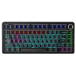 Bàn Phím Cơ Có Dây AULA F75 Black - Red Switch (80 phím, PBT Keycap, Multi LED)