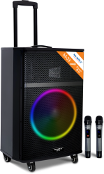 Loa Bluetooth Karaoke Soundmax M33 (100W, Bluetooth, AUX, TF, USB, RGB, 2 MICRO Không Dây)