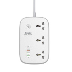 Ổ Điện Đa Năng WiFi Smart Power Strip 3AC Energizer EPB2502EUWE (2 mét, 3USB-A và 1USB-C sạc nhanh PD Max 30W)