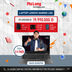 Laptop Lenovo Gaming LOQ Essential 15IAX9E 83LK0079VN (Core i5-12450HX, RTX 3050 6GB, RAM 16GB DDR5, SSD 512GB, Màn Hình 15.6 Inch FHD IPS 144Hz 100% sRGB, Windows 11)