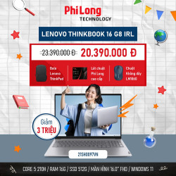 Laptop Lenovo ThinkBook 16 G8 IRL 21SH0097VN (Intel Core 5 210H, RAM 16GB, SSD 512GB, Màn Hình 16inch WUXGA, Windows 11, Arctic Grey)