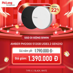 Ổ Cứng Di Động SSD Biwin Amber PM2000 512GB USB 3.2 Gen 2x2 Type-C Black