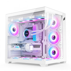 PC Phi Long Gaming Challenger White (i5 14400F, B760M, RAM 32GB, SSD 512GB, RX 6600, PSU 650W, Tản AIO 360)