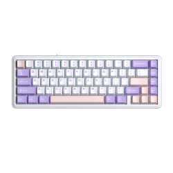 Bàn Phím Cơ Không Dây AULA F65 Tím - Trắng - Hồng Nimbus V3 Switch (67 phím, 3 mode, PBT Keycaps, Mạch xuôi, Hotswap)