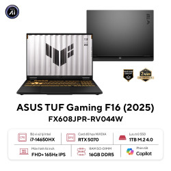 Laptop ASUS TUF Gaming F16 FX608JPR-RV044W (Intel Core i7 14650HX, RTX 5070, Màn Hình 16inch FHD+ 165Hz, RAM 16GB, SSD 1TB, Windows 11, Màu Xám)
