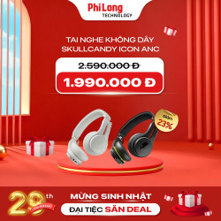Tai Nghe Không Dây SkullCandy Icon ANC Bone/Orange