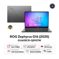 Laptop Asus Gaming ROG Zephyrus GU605CR-QR107W (Core Ultra 9 258H, RAM 32GB, SSD 1TB, Màn Hình 16inch WQXGA 240Hz, RTX 5070Ti 12GB, Windows11)
