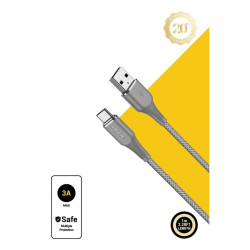 Cáp Sạc USB Type A Sang USB Type-C PISEN NoirSync A2C Titanium (Màu Xám)