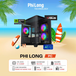 PC Phi Long Esport Gaming - i5 12400F / RTX 5050 8G / RAM 16GB / SSD 512GB / PSU 550W - Powered By ASUS
