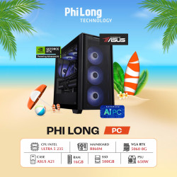 PC Phi Long Esport Gaming - U5 235 / RTX 5060 8G / RAM 16GB / SSD 500GB / PSU 650W - Powered By ASUS