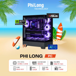 PC Phi Long Creator - U5 245K / RTX 5060 Ti 16GB / RAM 32GB / SSD 1TB / PSU 750W / Tản AIO 360 - Powered By ASUS