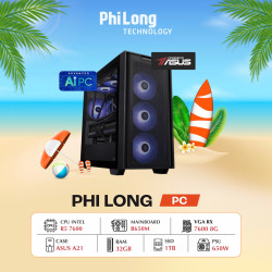 PC Phi Long Esport Gaming - R5 7600 / RX 7600 / RAM 32GB / SSD 1TB / PSU 650W - Powered By ASUS