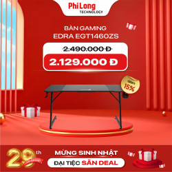 Bàn Gaming EDRA EGT1460ZS (1.4 x 0.6 x 0.75m, Kèm lót chuột cỡ lớn)