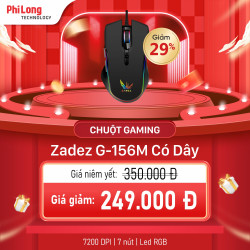 Chuột Gaming Có Dây ZADEZ G-156M (7200 DPI, 7 nút, RGB)