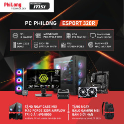 PC Phi Long Gaming Esport 320R - i5 14600KF / RTX 5060 8GB / RAM 32GB / SSD 1TB / Tản A13 360 / Màn 25 inch 300Hz - Powered By MSI