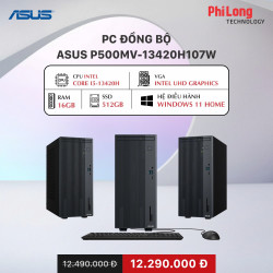 Máy Tính Để Bàn PC Đồng Bộ ASUS P500MV-13420H107W (Intel Core i5-13420H, RAM 16GB, SSD 512GB, Intel UHD Graphics, Bộ Nguồn 180W, Windows 11 Home, Kèm Phím Chuột)