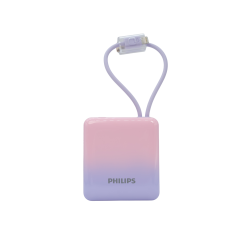 Pin Sạc Dự Phòng Nhỏ Gọn 10.000mAh Philips DLP2713NB Pink Blue (Kèm cáp Type-C và Lightning)