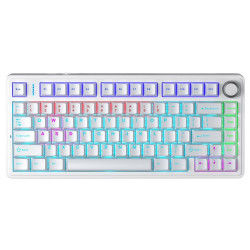 Bàn Phím Cơ Có Dây AULA F75 White - Red Switch (80 phím, PBT Keycap, Multi LED)