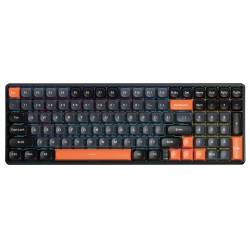 Bàn Phím Cơ Không Dây AULA S100 Pro Đen + Xám + Cam - Red Switch (3 mode, PBT Keycap, Hotswap, Rainbow LED)