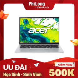 Laptop Acer Aspire Go 14 AG14-72P-563L (Intel Core 5 120U, Ram 16GB, SSD 512GB, Intel UHD Graphics, Màn Hình 14inch FullHD+, Windows 11, Màu Bạc)