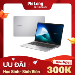 Laptop ASUS ExpertBook P1 P1503CVA-C5H16-63WS (Intel Core 5 Processor 210H, RAM 16GB, SSD 512GB, Intel Graphics, Màn Hình 15.6 inch FullHD, Windows 11, Office, Màu Xám)