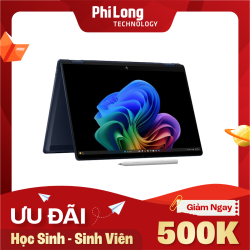 Laptop HP OmniBook X Flip 14-fm0088TU BZ7Q2PA (Intel Core Ultra 5 226V, RAM 16GB, SSD 512GB, Intel Arc 130V Graphics, Màn Hình 14 inch 2K Touch, Windows 11, Office, Màu Xanh)