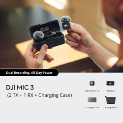 Micro Thu Âm Không Dây DJI MIC 3 Full (1RX, 2TX, Hộp Sạc)