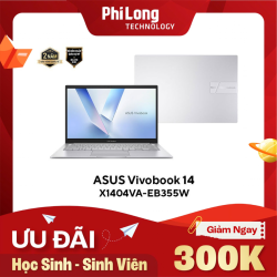Laptop ASUS Vivobook X1404VA-EB355W (Intel Core 7 Processor 150U, RAM 16GB, SSD 512GB, Intel Graphics, Màn Hình 14 inch FHD, Windows 11, Màu Bạc)