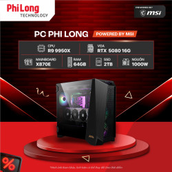 PC Phi Long AI Expert - R9 9950X / RTX 5080 / RAM 64GB / SSD 2TB - Powered By MSI