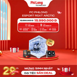 PC Phi Long Esport R5XT Arctic - R5 5500 / RX 6500 XT / RAM 16GB / SSD 512GB