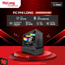 PC Phi Long Esport Gaming - U5 225 / RTX 5060 8G / RAM 16GB / SSD 1TB - Powered By MSI