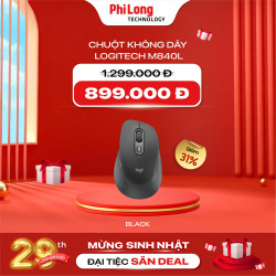 Chuột Không Dây Logitech Signature Comfort M840L Graphite (Bluetooth, 4000 DPI, Quiet Clicks, Pin AA)