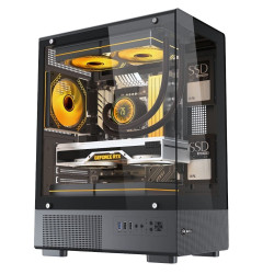Vỏ Case MIK H3 Black (m-ATX, No fan, Max 5 fan, Rad 240)