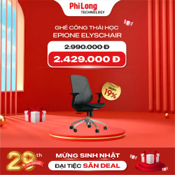 Ghế Công Thái Học Epione ElysChair - Không Kê Đầu - All Black