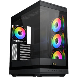 Vỏ Case Xigmatek Alpha META 4F Black (E-ATX, 2 mặt cường lực, Sẵn 4 fan ARGB, Max 7 fan, Rad 360, USB-C)