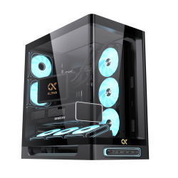 Vỏ Case Xigmatek Alpha Heaven Black - EN49873 (E-ATX, 3 mặt cường lực, No Fan, Max 8 Fan, Rad 360, USB-C, Kèm Hub ARGB + Remote)