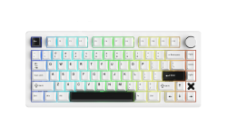 Bàn Phím Cơ Không Dây DareU FLEX 75 White Black - Pegasus Switch (3 mode, PBT Keycap, Gasket mount, Hotswap, Pin 4000mAh)