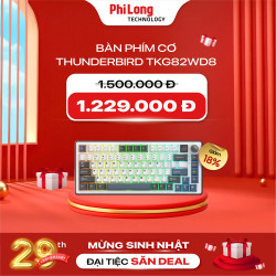 Bàn Phím Cơ Không Dây ThunderBird TKG82WD8 - KTT Linear Switch (3 mode, 8000Hz, Gasket mount, Hotswap)