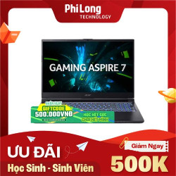 Laptop Acer Gaming Aspire 7 A715-59G-79XF (Intel Core 7 240H, RAM 16GB, SSD 512GB, RTX 3050, Màn Hình 15.6 inch FullHD 144Hz, Windows 11, Màu Đen)